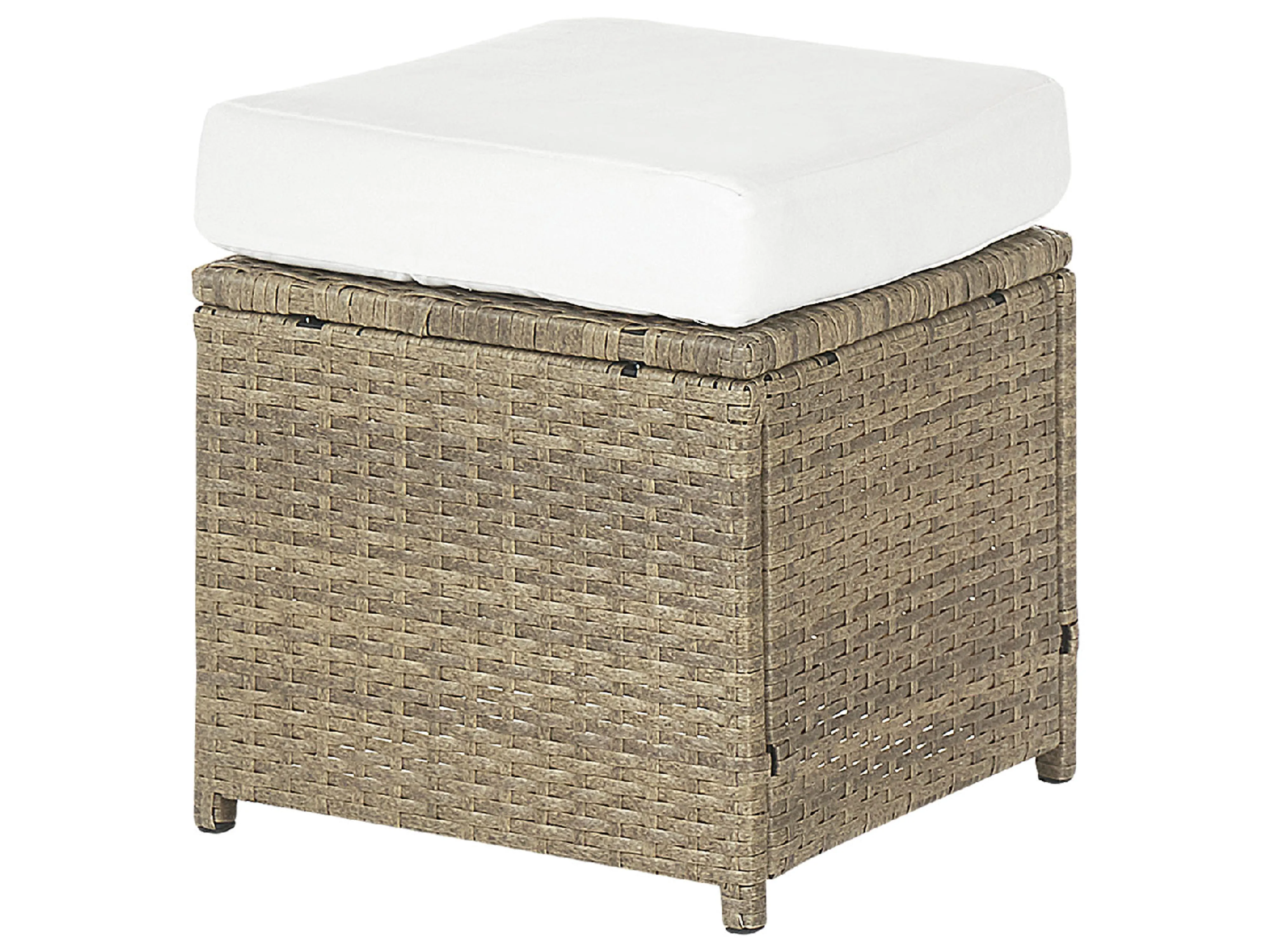 Loungeset met tafel en ottomaan 5-zits FONTI met kussens PE rotan Bruin
