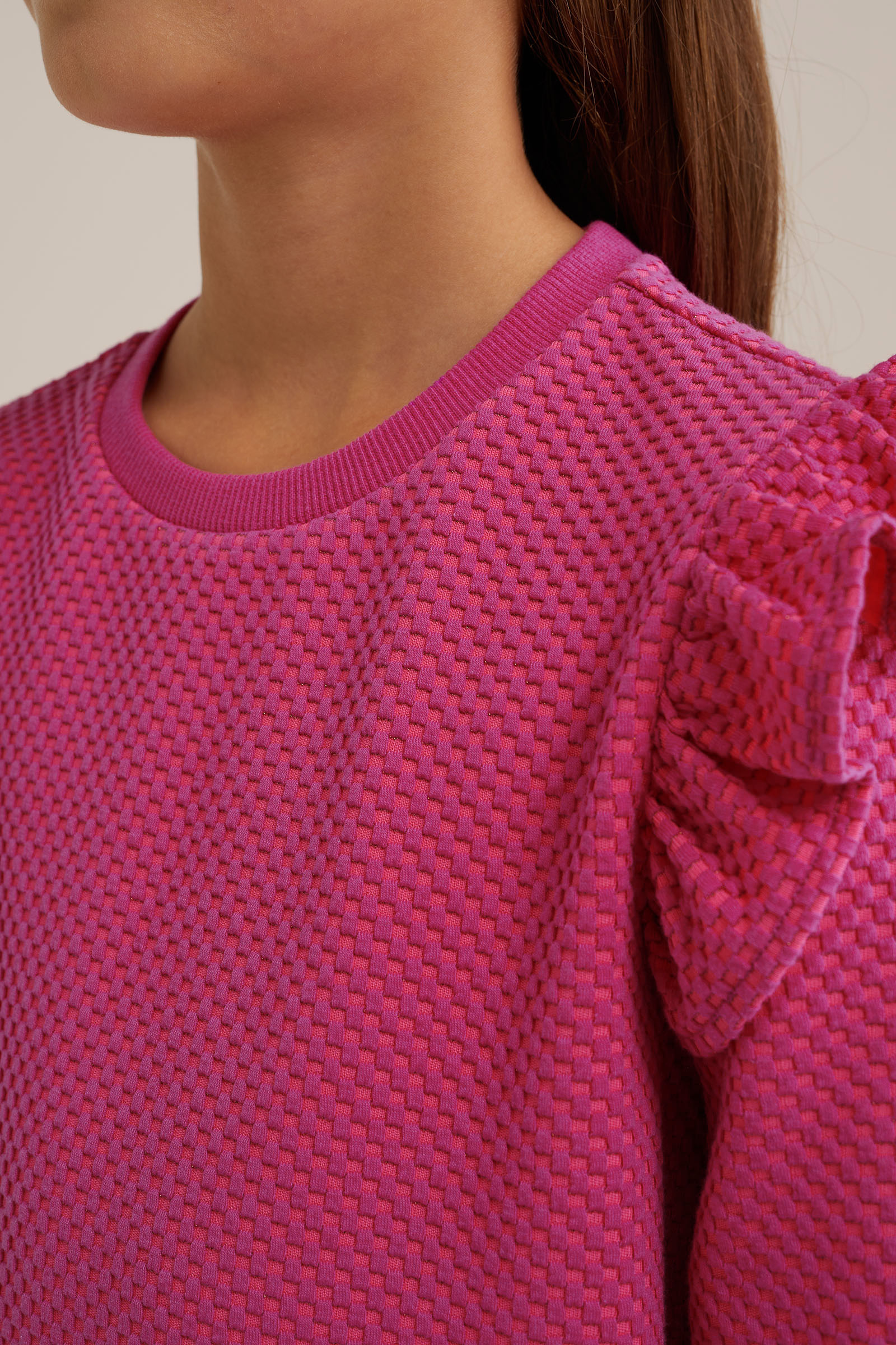 Meisjes sweatjurk met glittergaren WE Fashion Roze