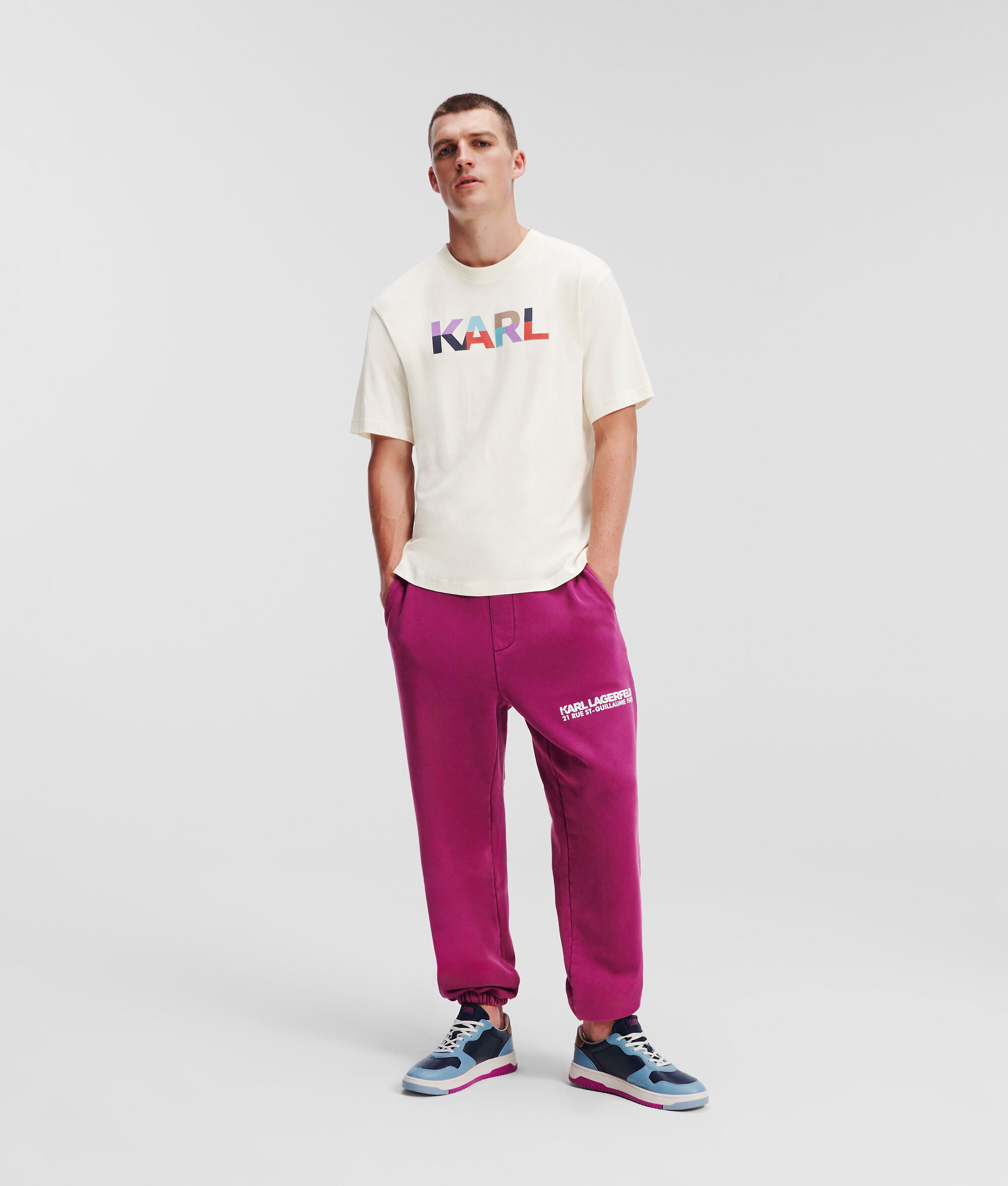 T-SHIRT COLOR-BLOCK AVEC LOGO KARL