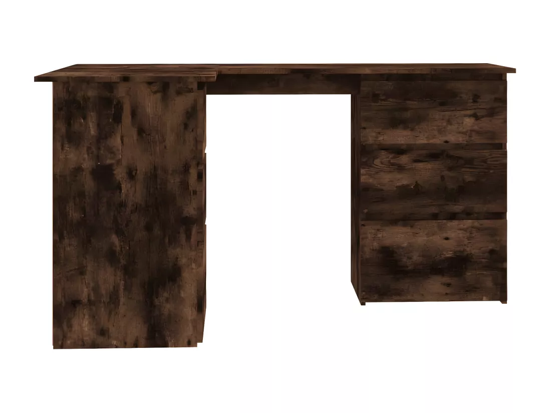 Bureau d'angle Chêne fumé 145x100x76 cm Bois d'ingénierie