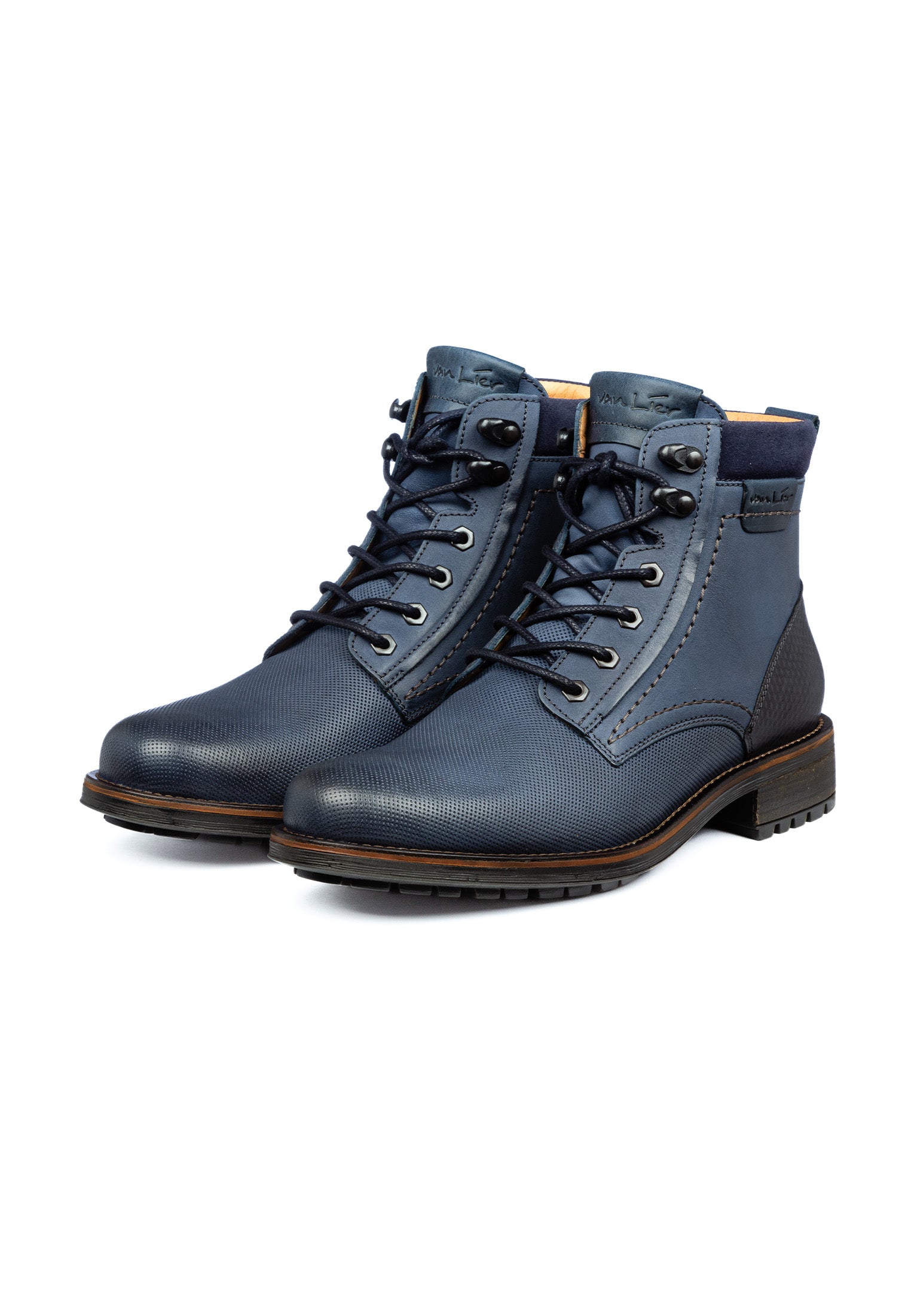 Blauw nubuck fritz boot