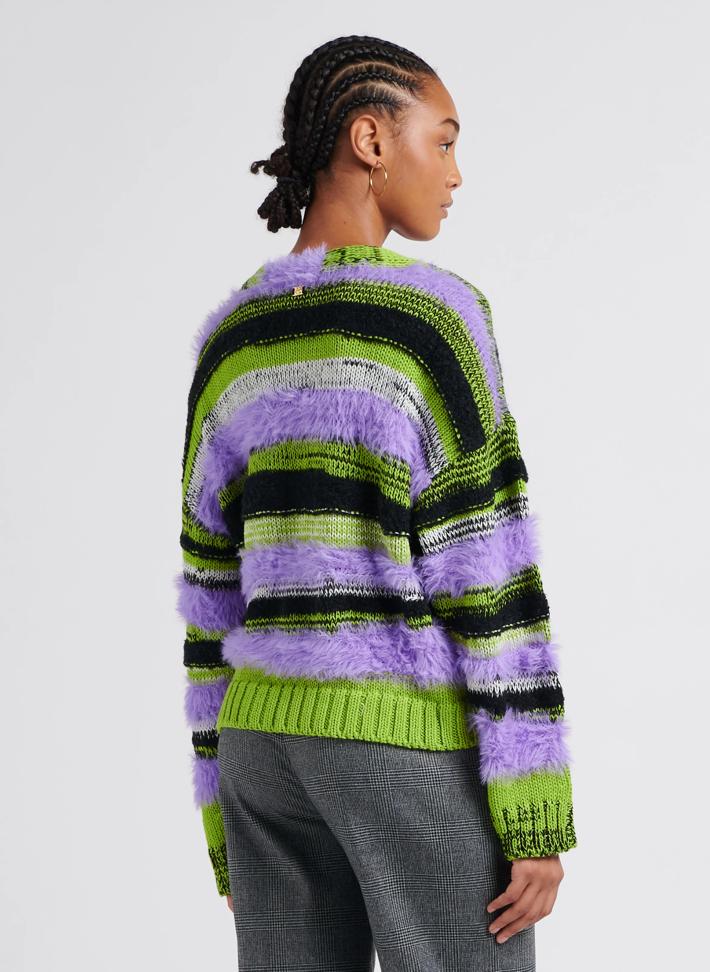 ALALUNGA - Pull ample col V texturé | Multicolore