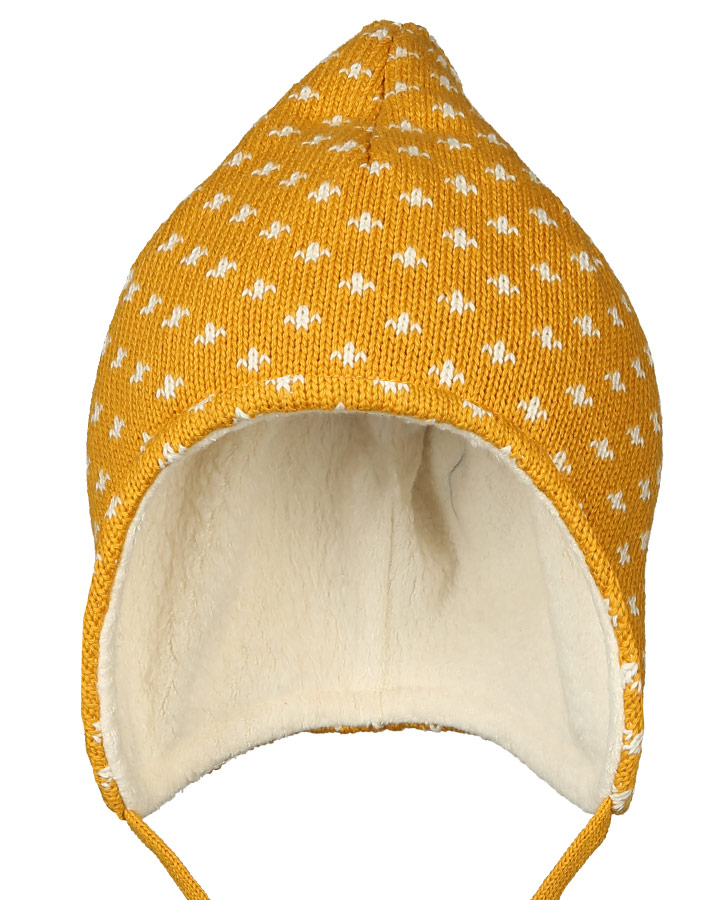Strick-Wintermütze TIPSA in golden yellow/offwhite