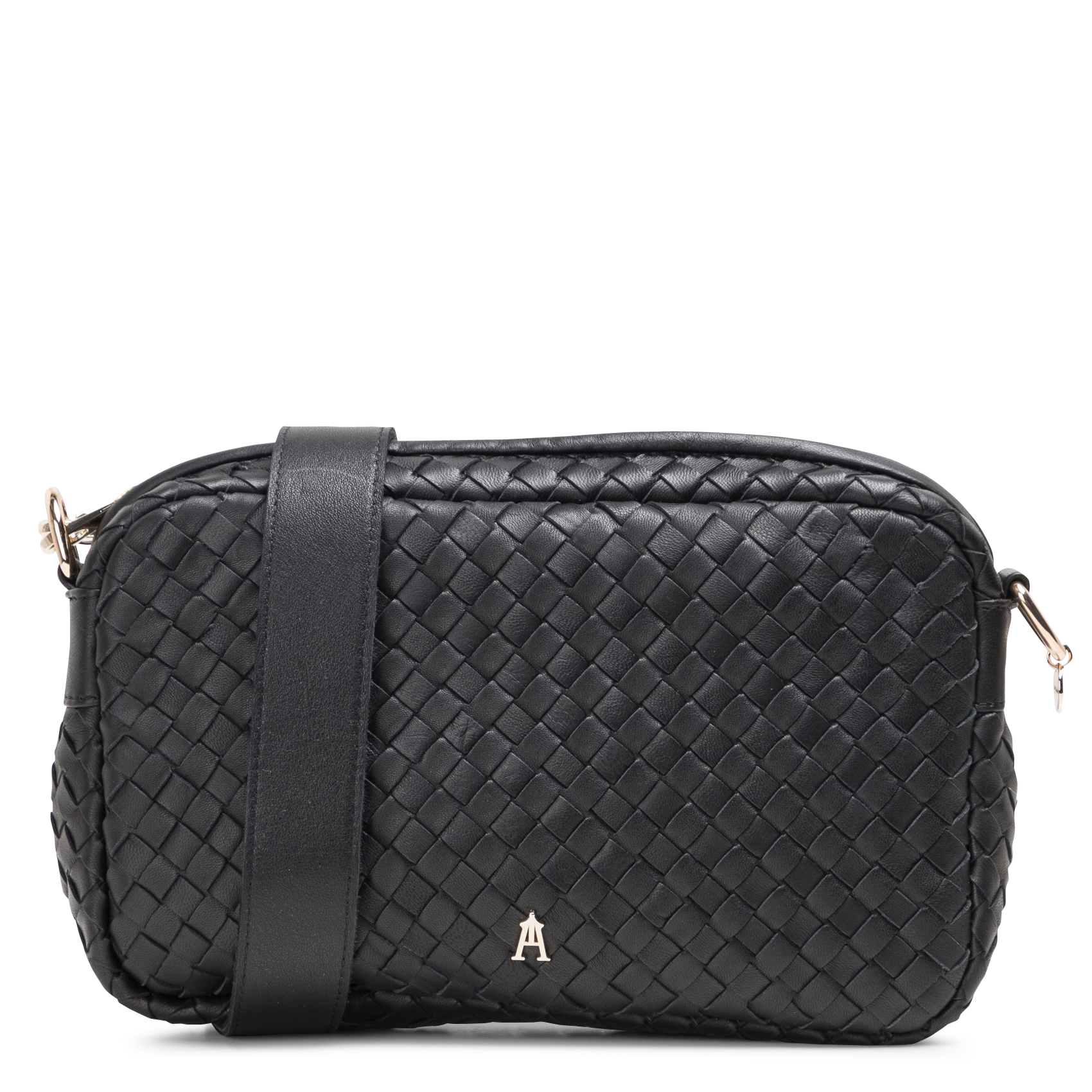 COLORADO - Sac bandoulière en cuir tressé | Noir