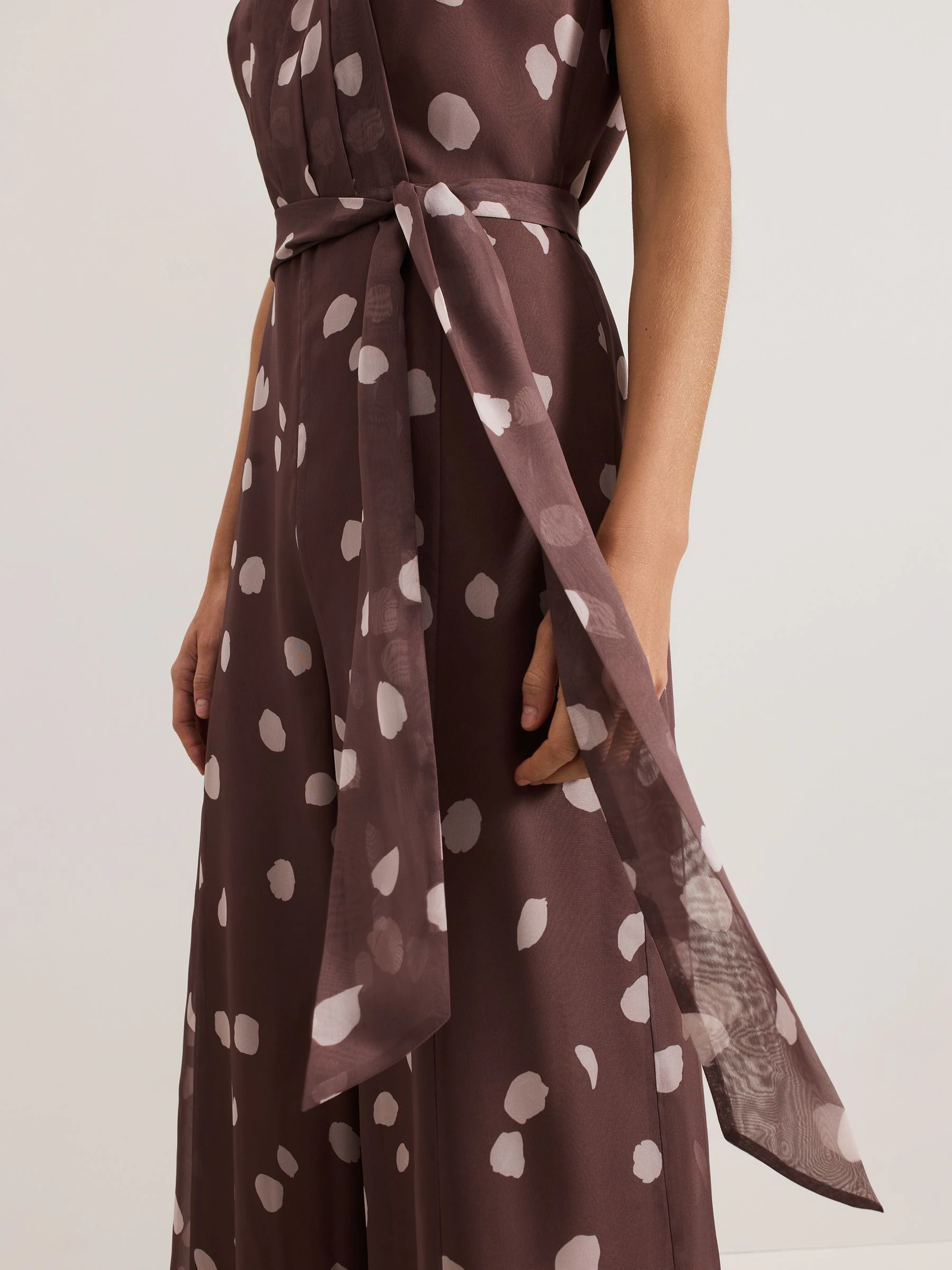 Phase Eight Maxine Spot Chiffon Jumpsuit