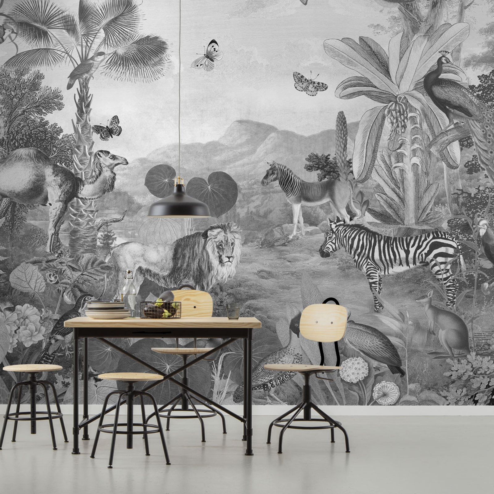 Vlies-Fototapete FLORA AND FAUNA - bunt - 350x250 cm