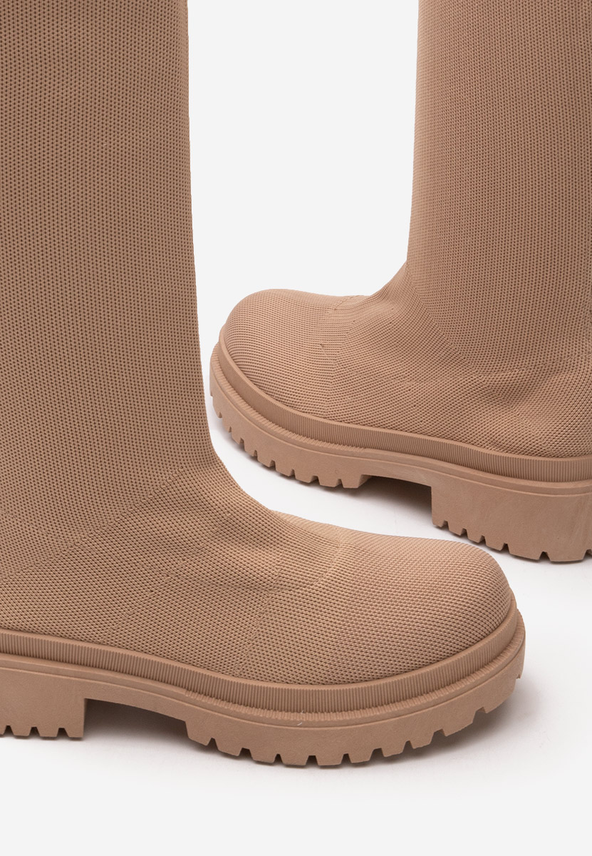 Bottes hautes femme plates kaki Oluvera V2