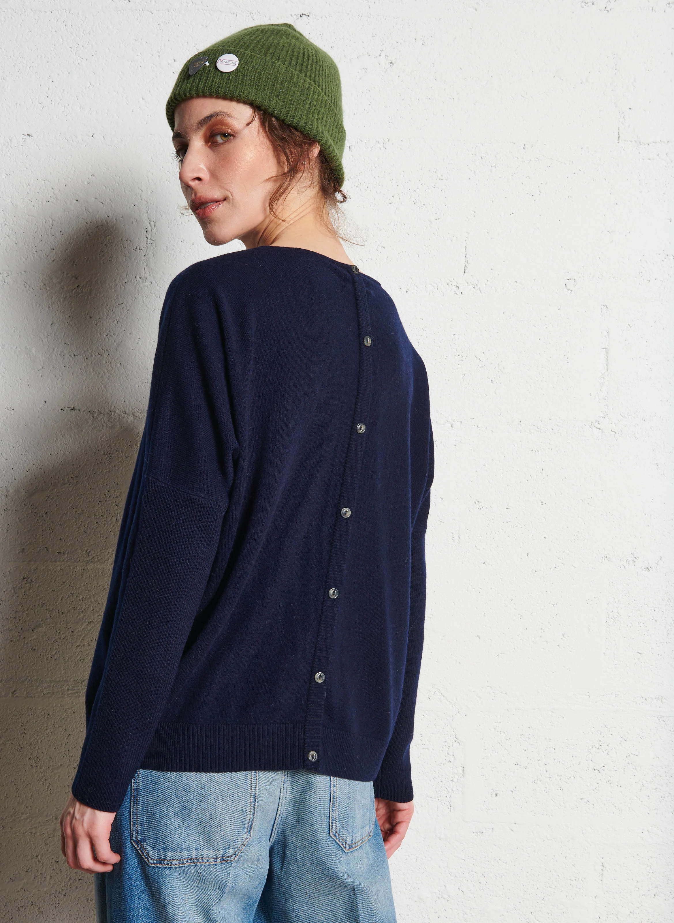 ARNITO - Pull col V en laine| Bleu