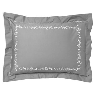 Linge de lit percale fleurs brodées et torsades - BECQUET CRÉATION