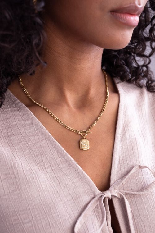 Schakelketting met zirkonia initial