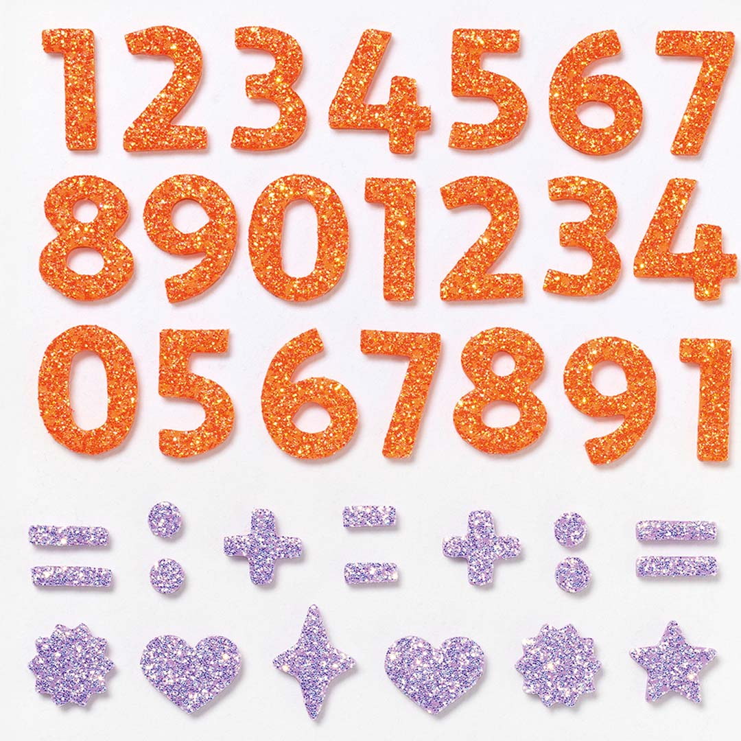 Folia stickers glitter - cijfers - 112st