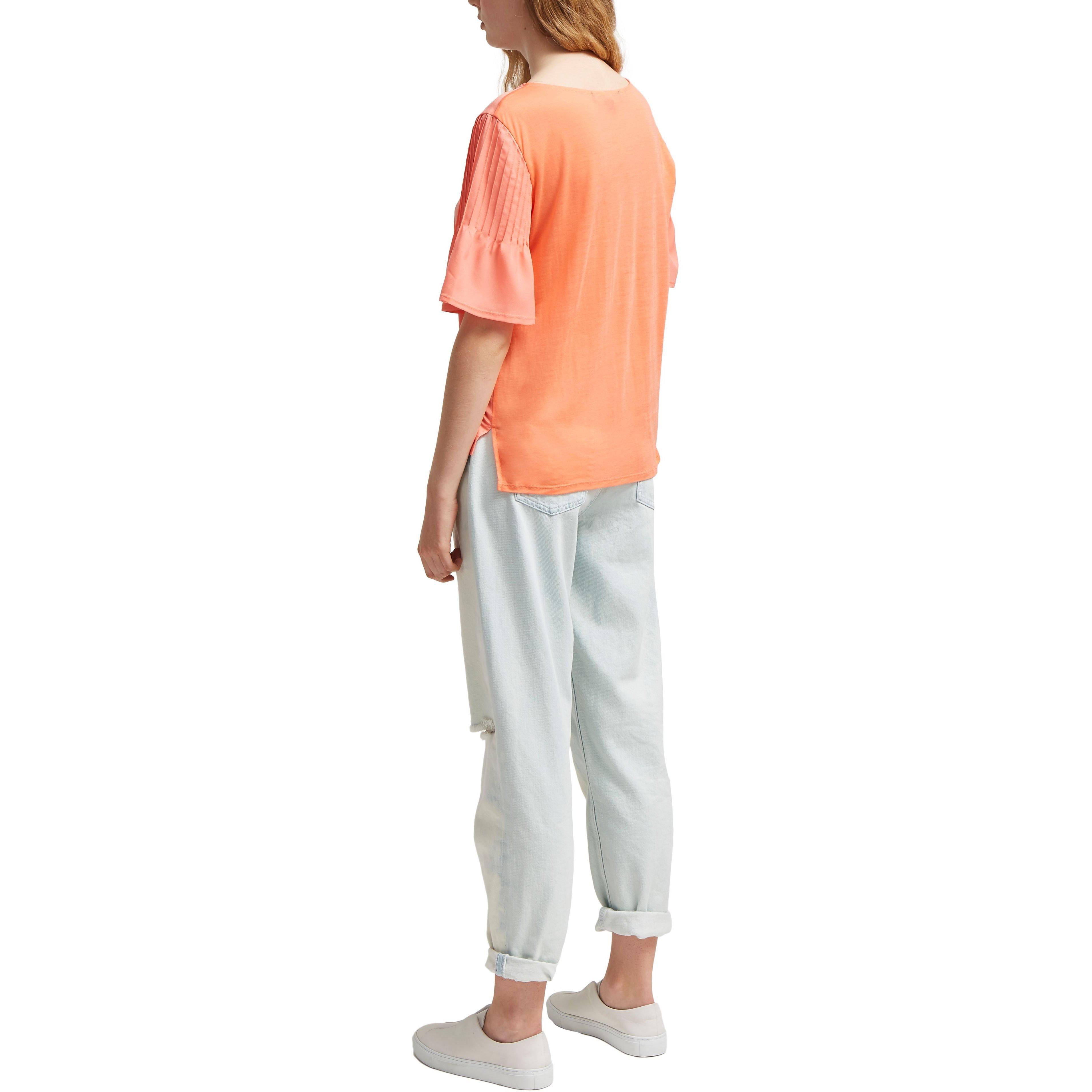 French Connection Classic Crepe Pintuck Shoulder T Shirt