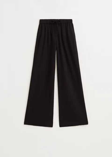 Linnen mix broek zwart (ZWART)