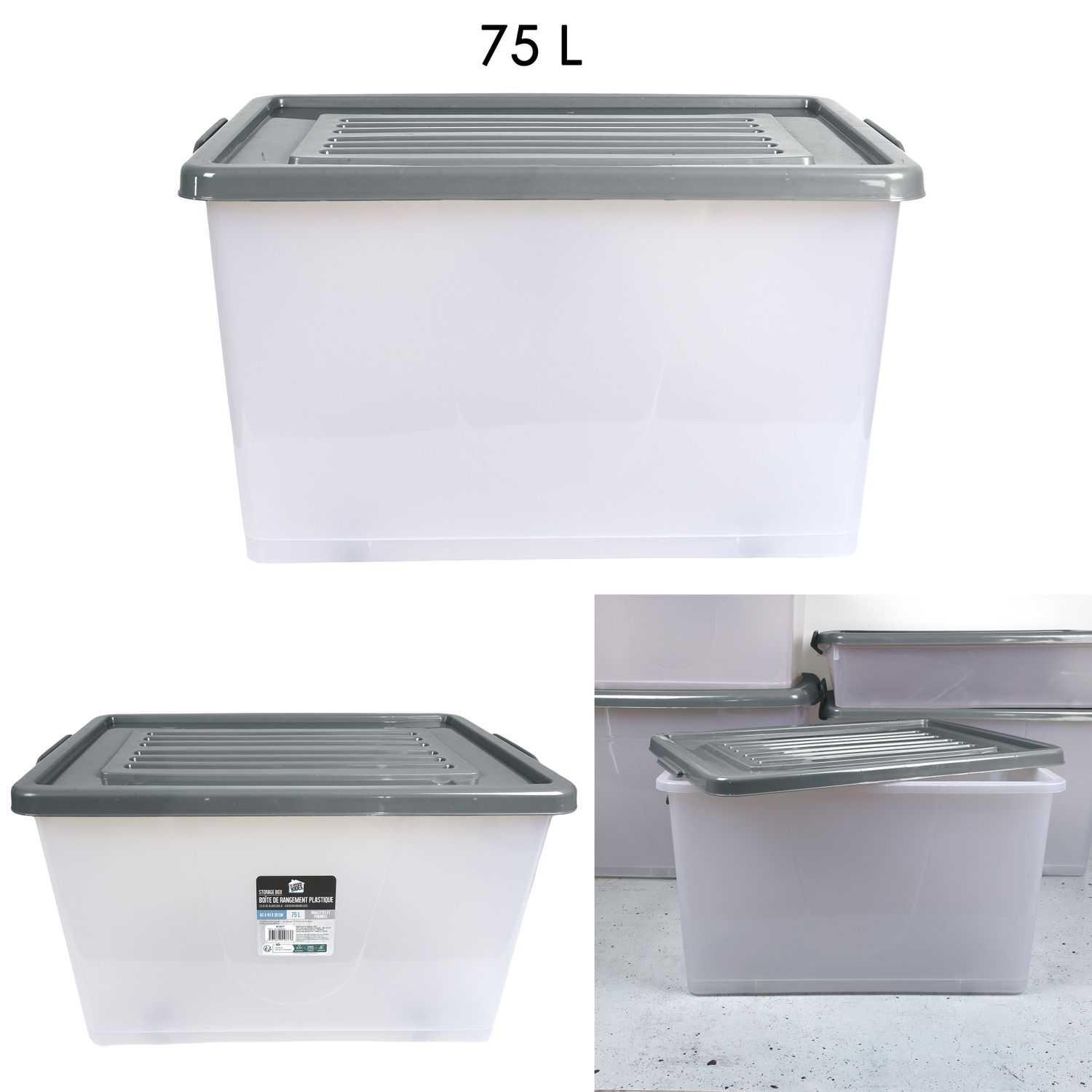 BOITE RANGEMENT PLASTIQUE 75L