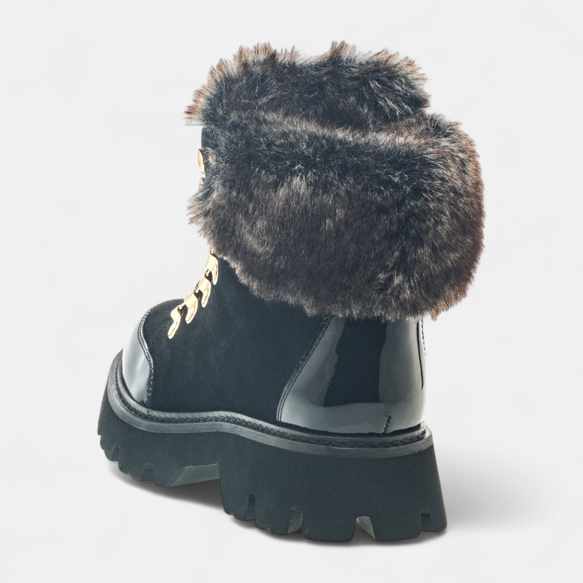 Bottines à lacets Femme en cuir noir
