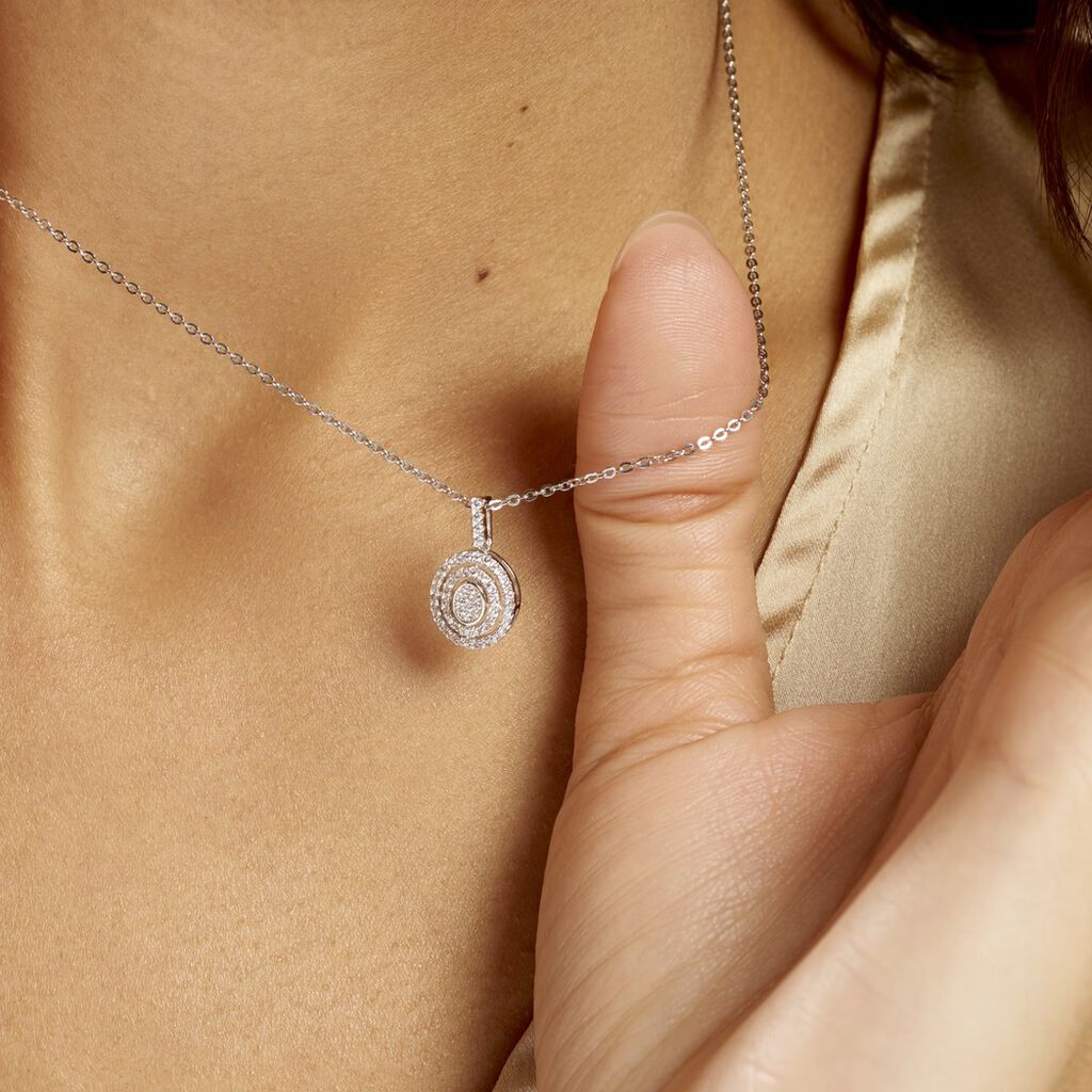 Collier Fidjy Argent Blanc Oxyde De Zirconium