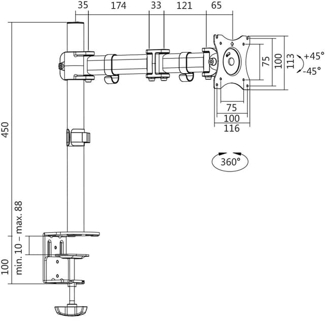 LogiLink monitorarm 13-27