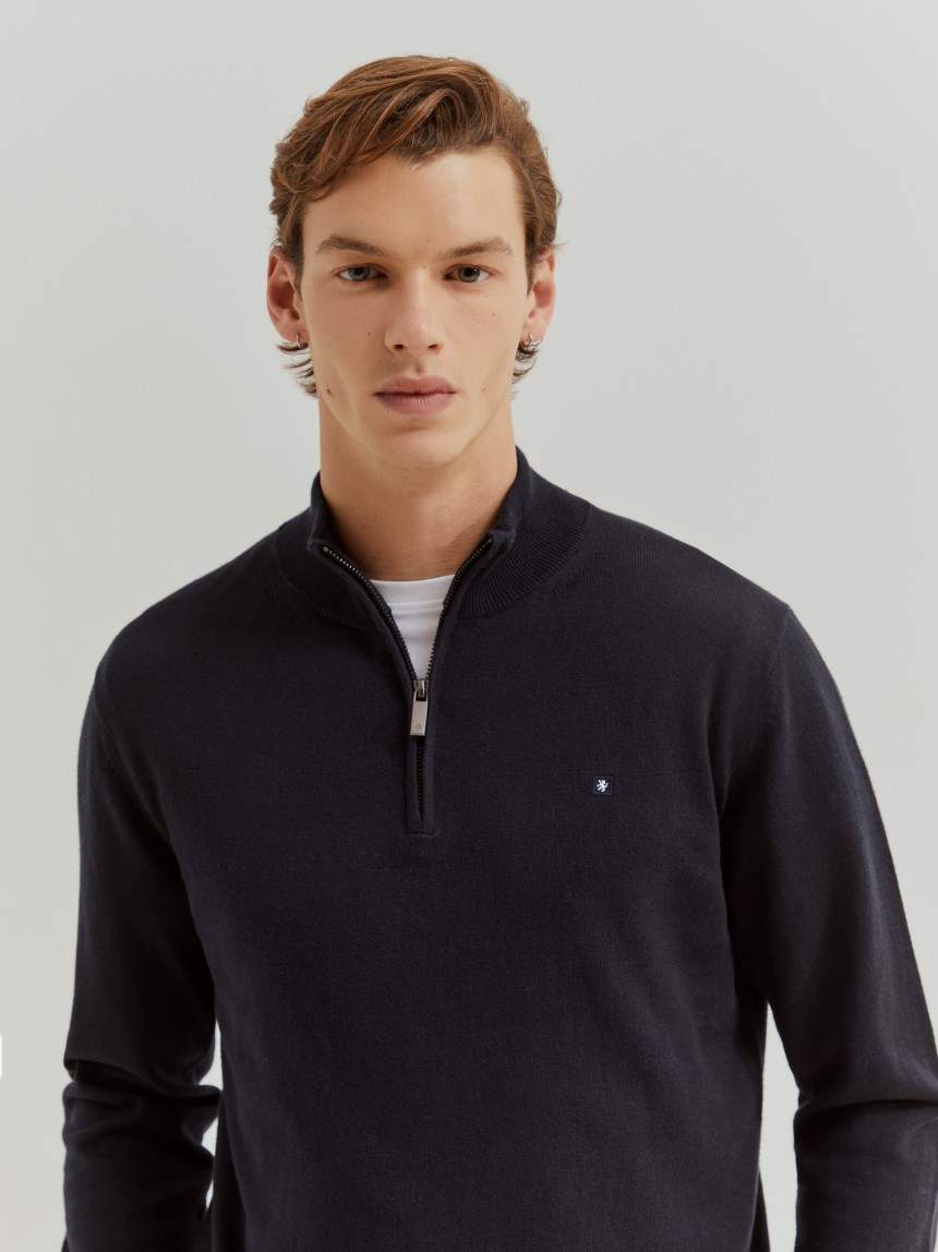 Camisola com carcela de algodão e caxemira