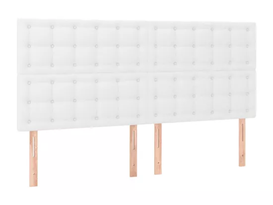 Sommier tapissier et matelas et LED Blanc 180x200 cm Similicuir