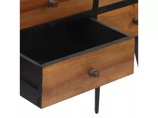 Table console avec tiroirs 116x30x76 cm teck massif récupéré