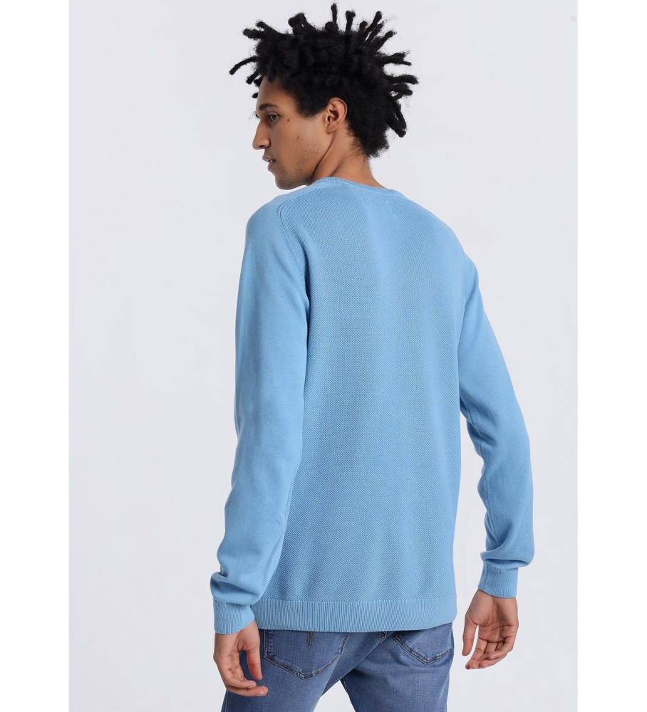 Camisa Lois com gola quadrada azul