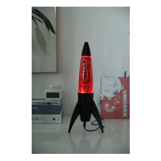 iTotal - Raket glitterlampe - Rød
