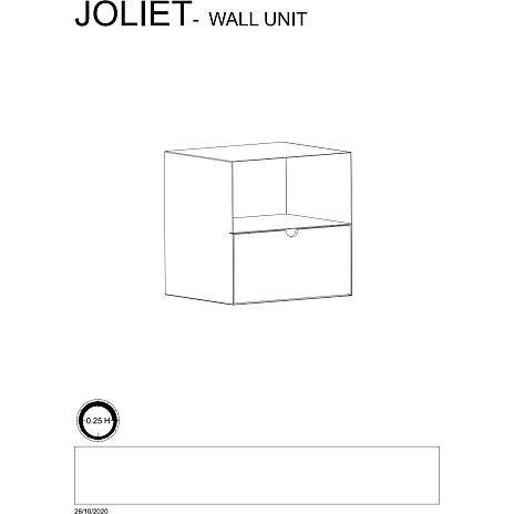 Joliet natbord - sort metal