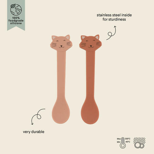 Lot de 2 cuillères silicone Mrs. Cat - Rose - TRIXIE