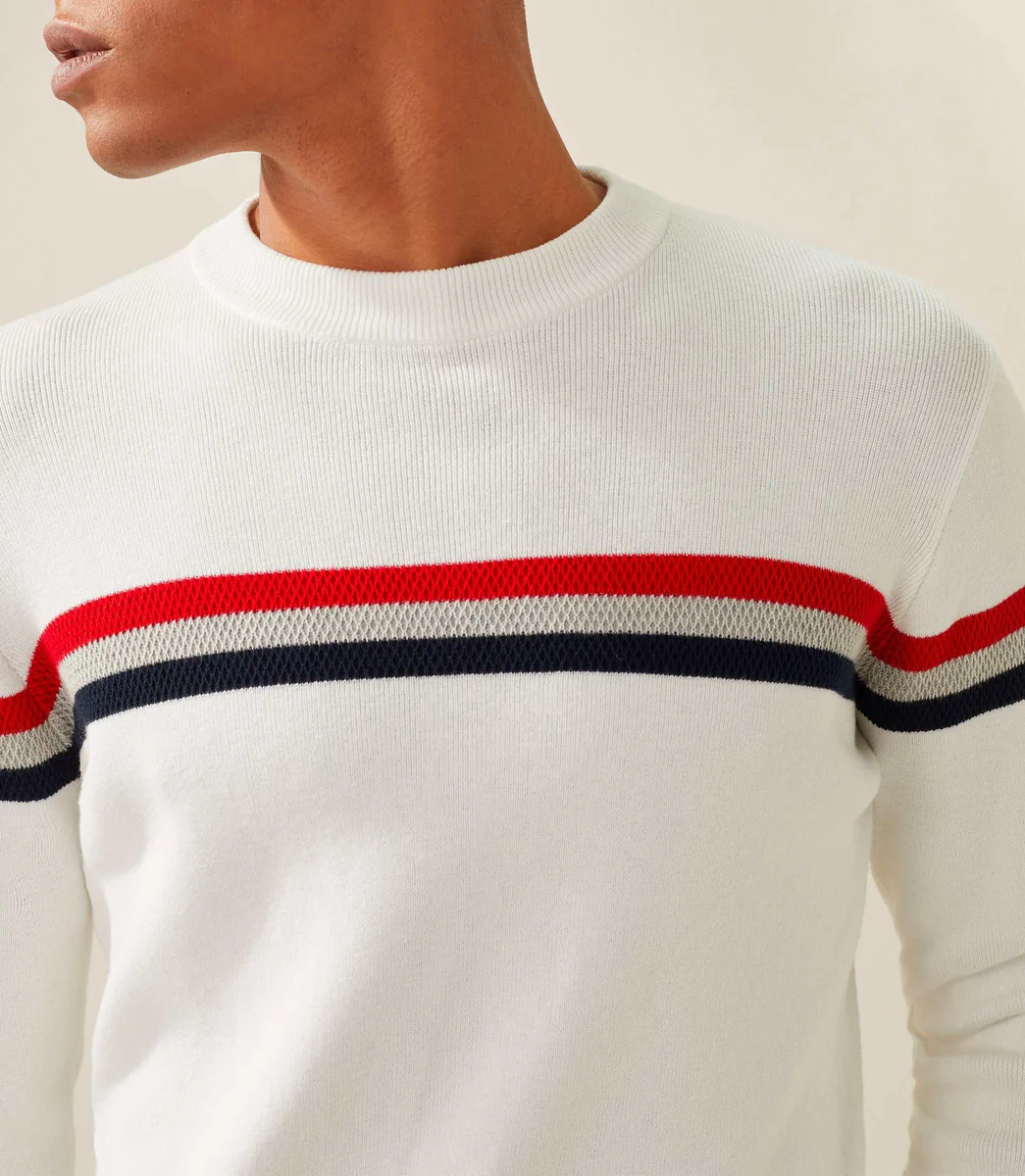 Pull col rond ecru 