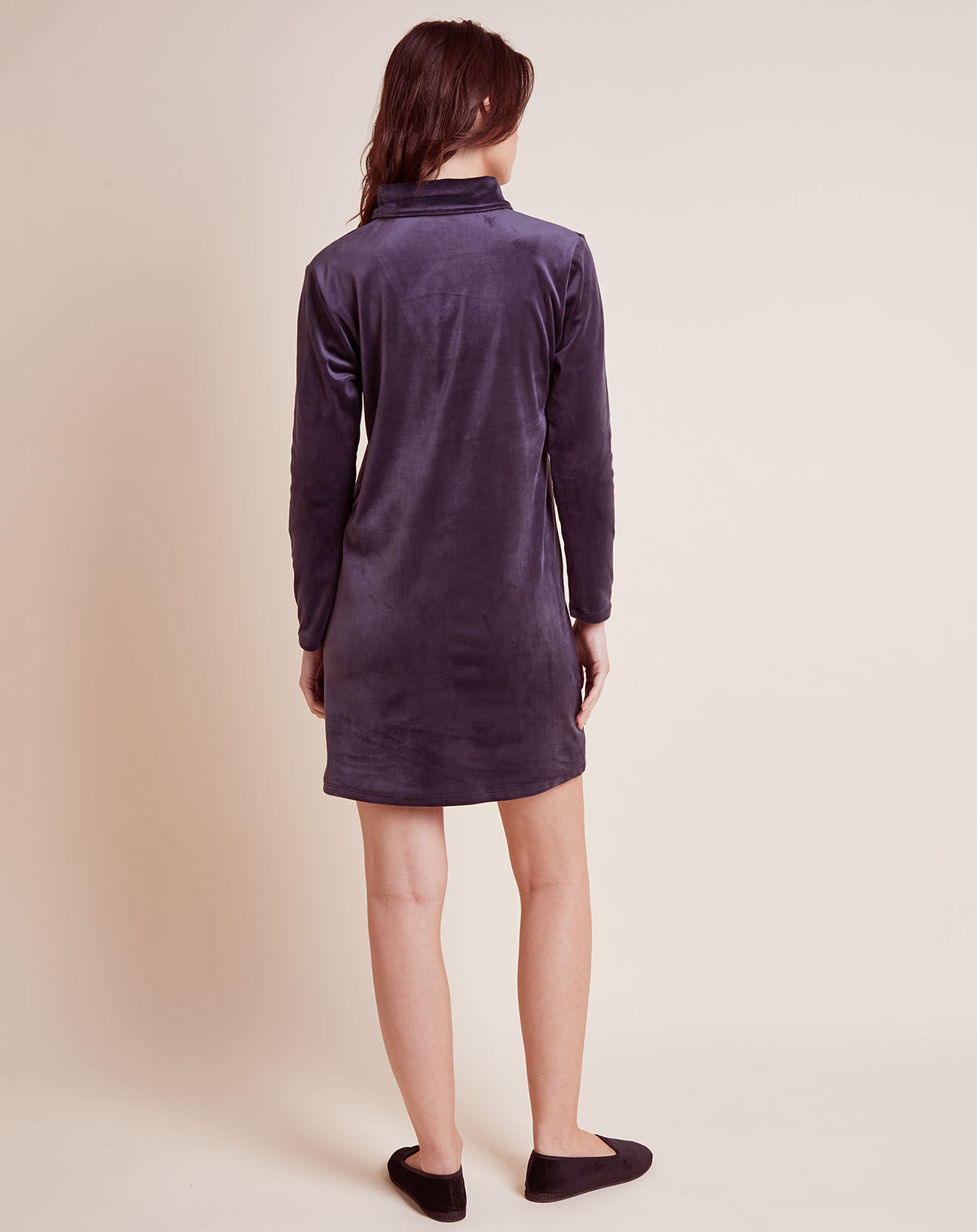 Le Chat Chemise de nuit en Velours Paola marine
