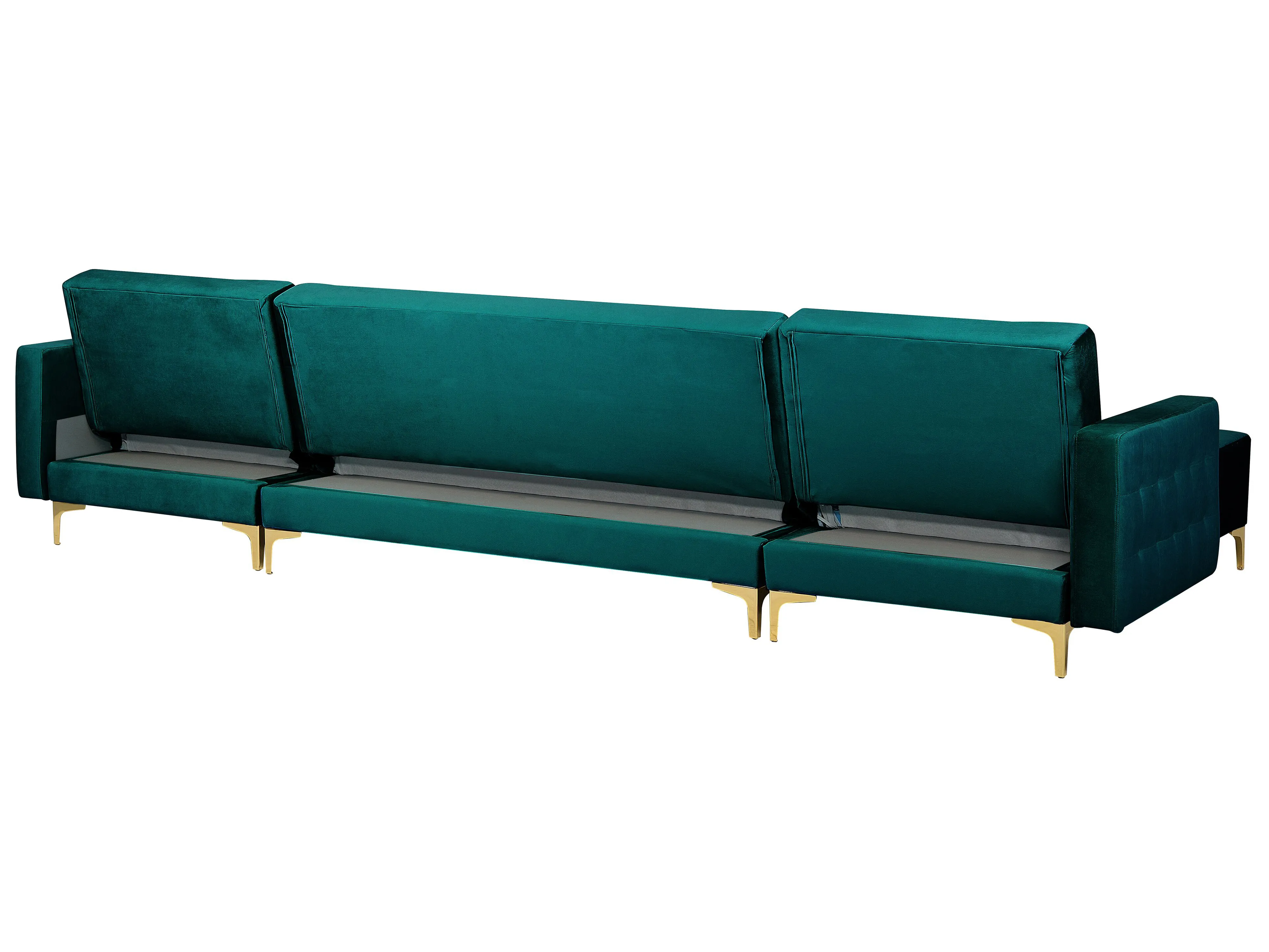 Modulaire U-vormige slaapbank 5-zits ABERDEEN Fluweel Groenblauw