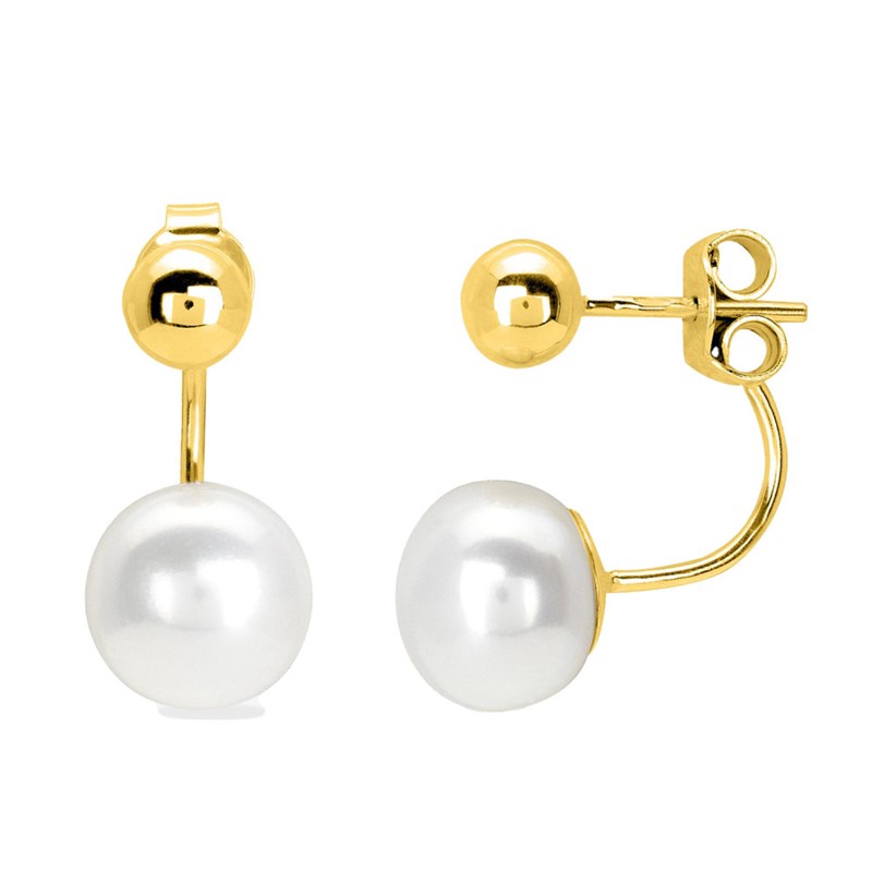 Boucles d'oreilles femme - perle - Or 18 Carats