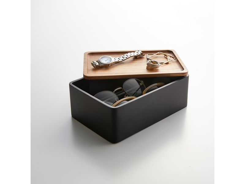 Yamazaki Schmuckhalter Rin Braun/Schwarz Schmuck-Aufbewahrungsbox mit Deckel
