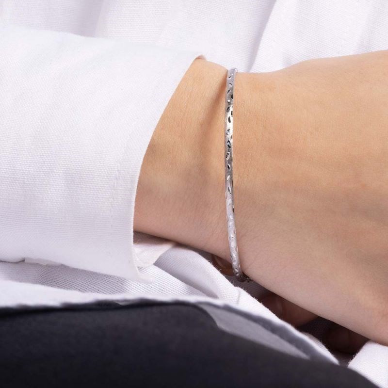 Bracelet jonc Or Blanc 