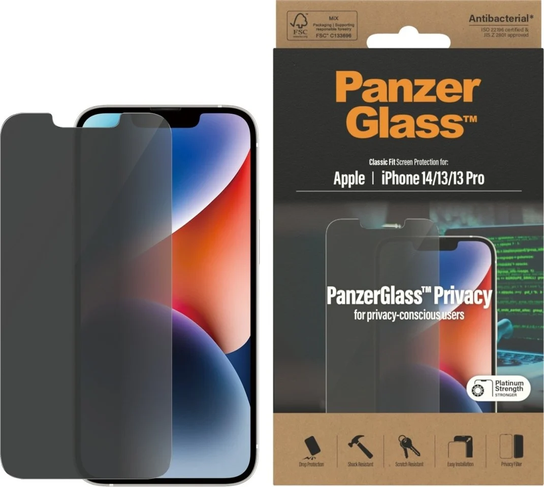 PanzerGlass - Privacy Skærmbeskyttelse Apple iPhone 14 - 13 - 13 Pro - Classic Fit