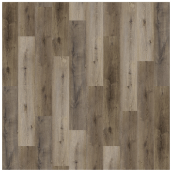 Click PVC Basic rechte stroken grijs/bruin eiken houtlook
