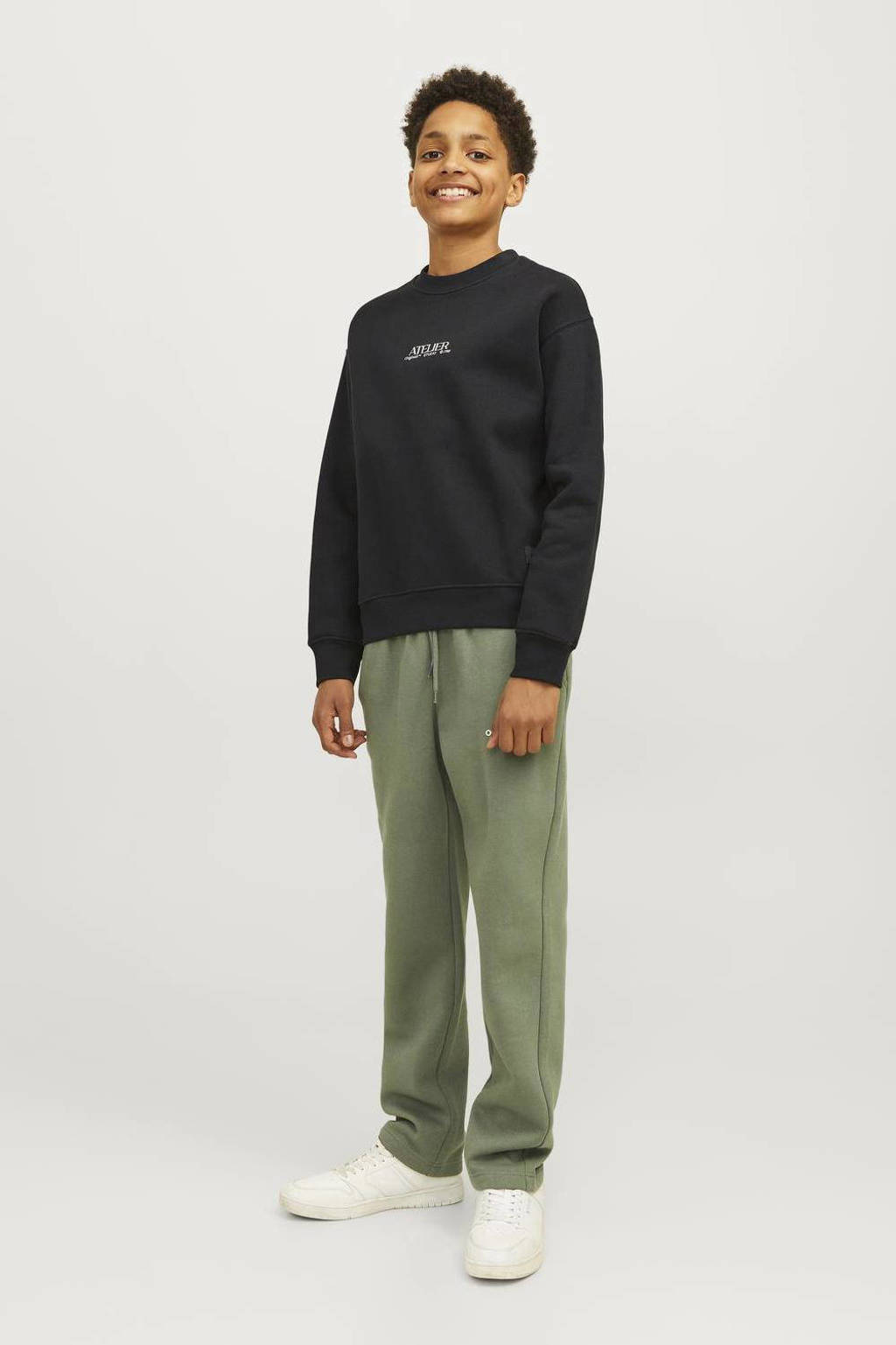 JACK & JONES sweater JORBROOKLYN met backprint zwart
