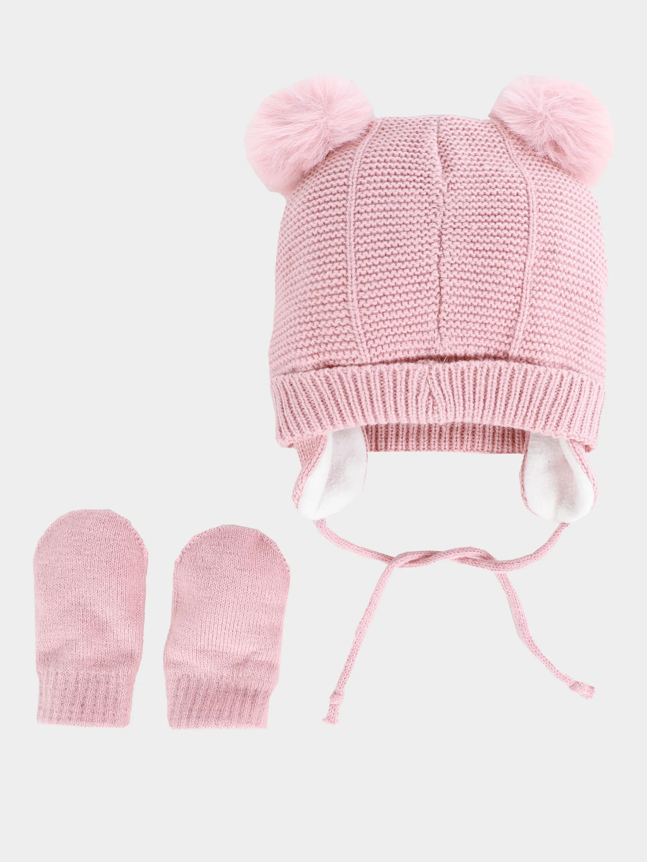 Baby Mädchen Set bestehend aus Mütze und Handschuhen