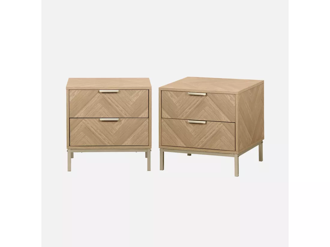 Lot de 2 tables de chevet. Budapest. deux tiroirs. L 45 x l 40 x H 45cm