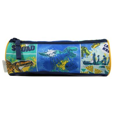 Trousse ronde Phileas Dinosaure - 1 compartiment - bleu - Bagtrotter