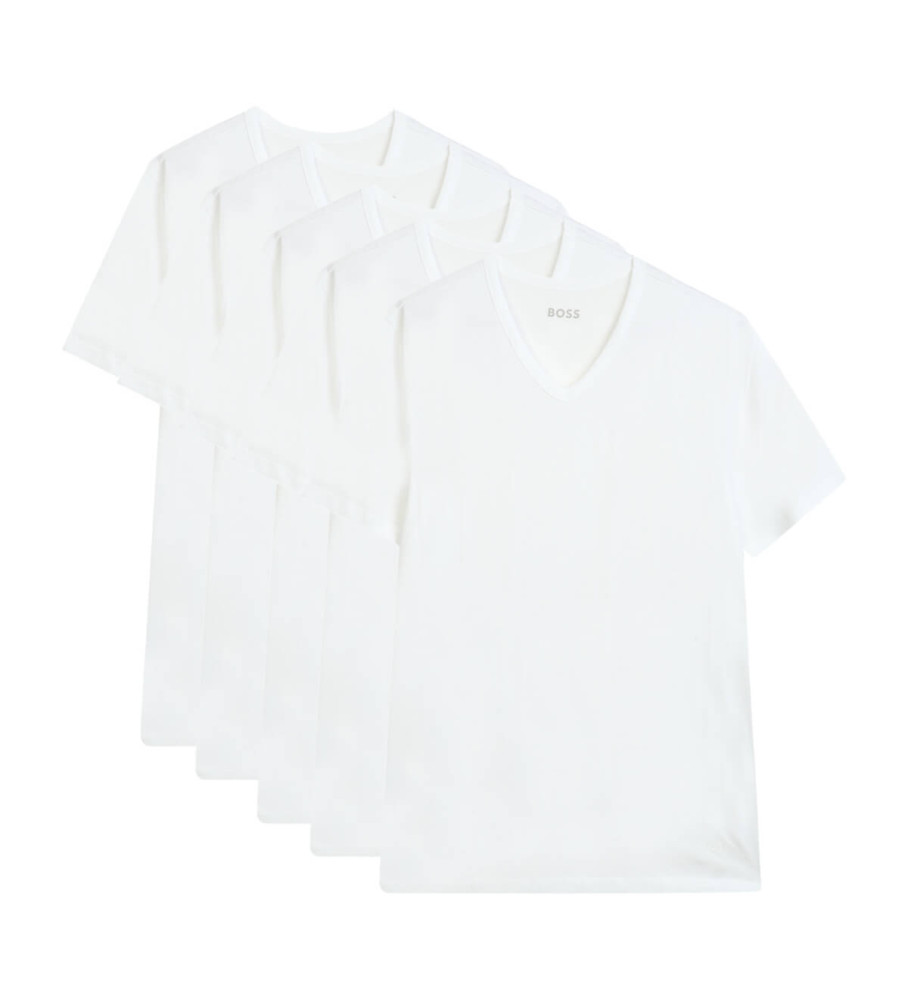 Pacote com 5 camisetas brancas BOSS