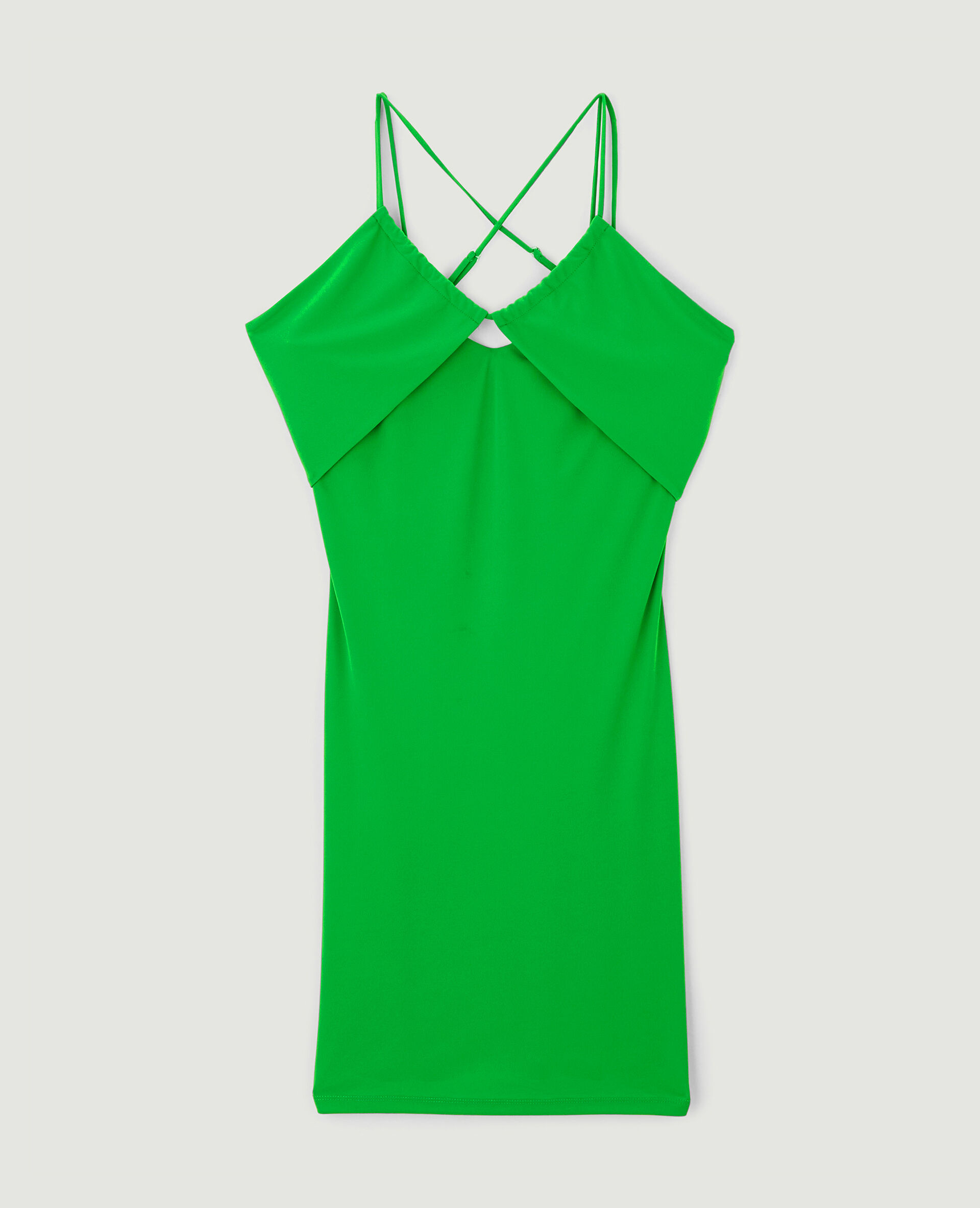 Robe courte avec doubles bretelles - Vert