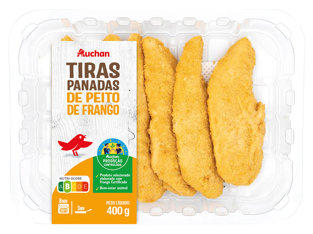 TIRAS FRANGO PANADOS AUCHAN CULTIVAMOS O BOM 400G