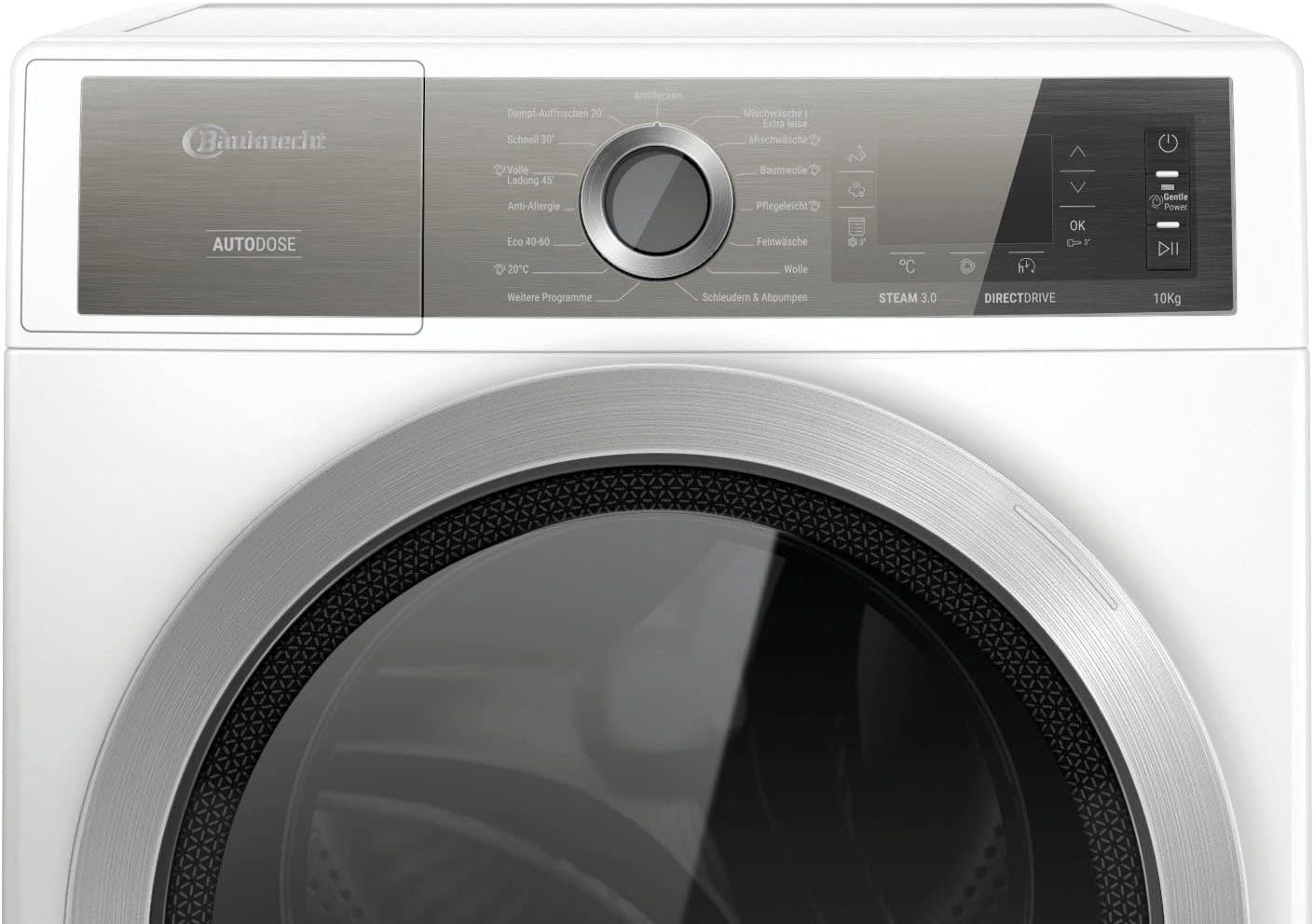 Bauknecht B8 W046WB DE Waschmaschine Frontlader / A / 10kg /GentlePower-Technologie/AutoDose /kraftvolle Fleckenentfernung /Steam Hygiene Option /Direct Drive-Motor /Startzeitvorwahl /Kindersicherung