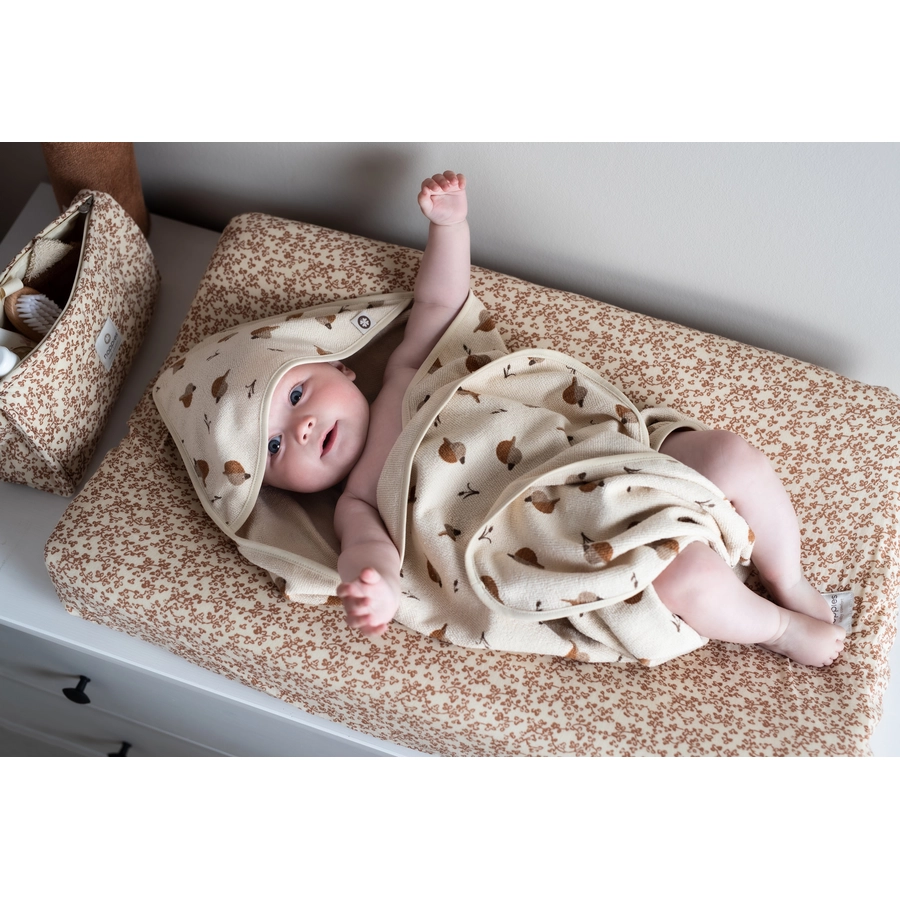 Noppies Badecape Printed duck baby hooded towel Indian Tan