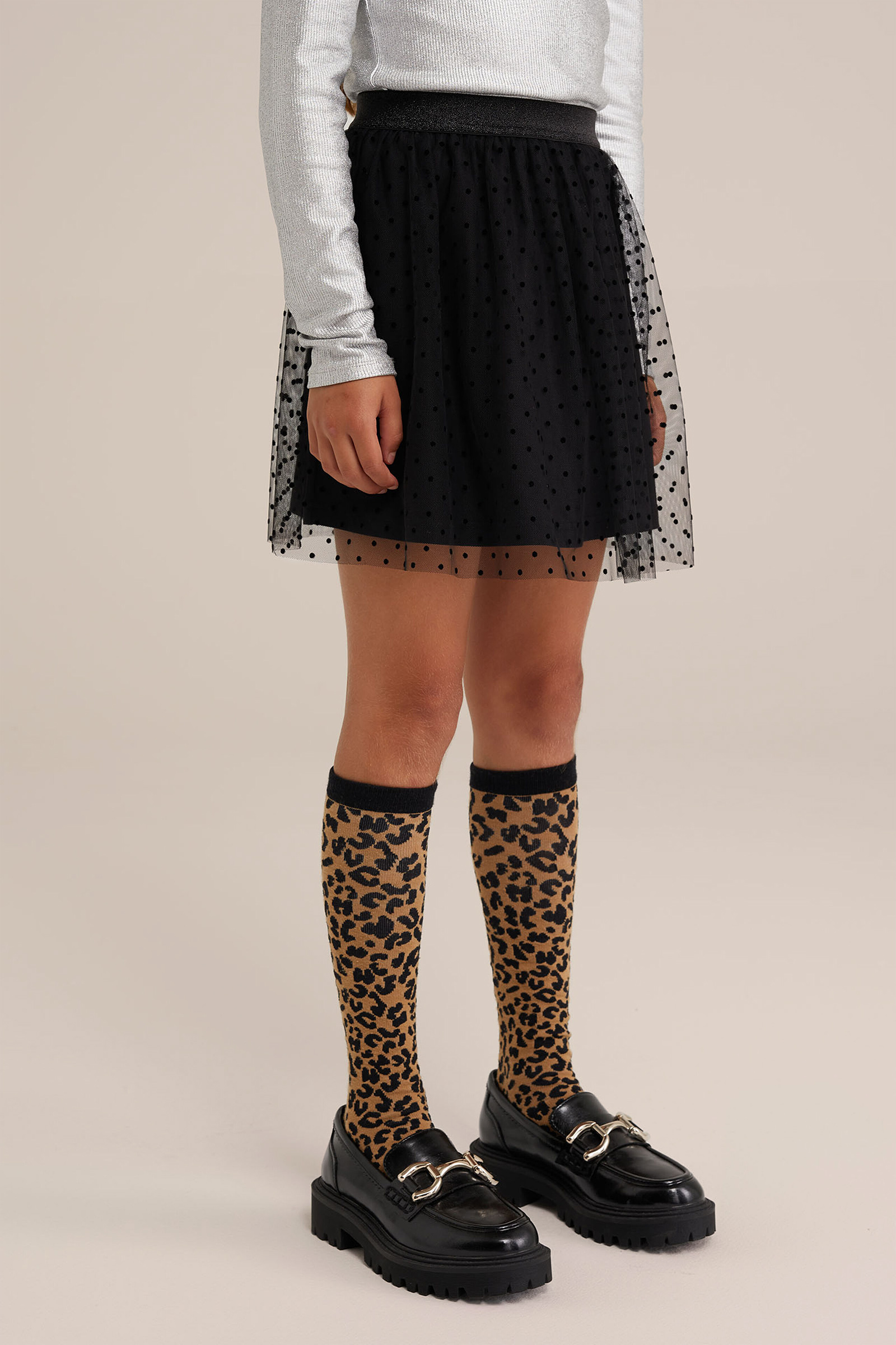 Meisjes tulerok met dessin WE Fashion Zwart