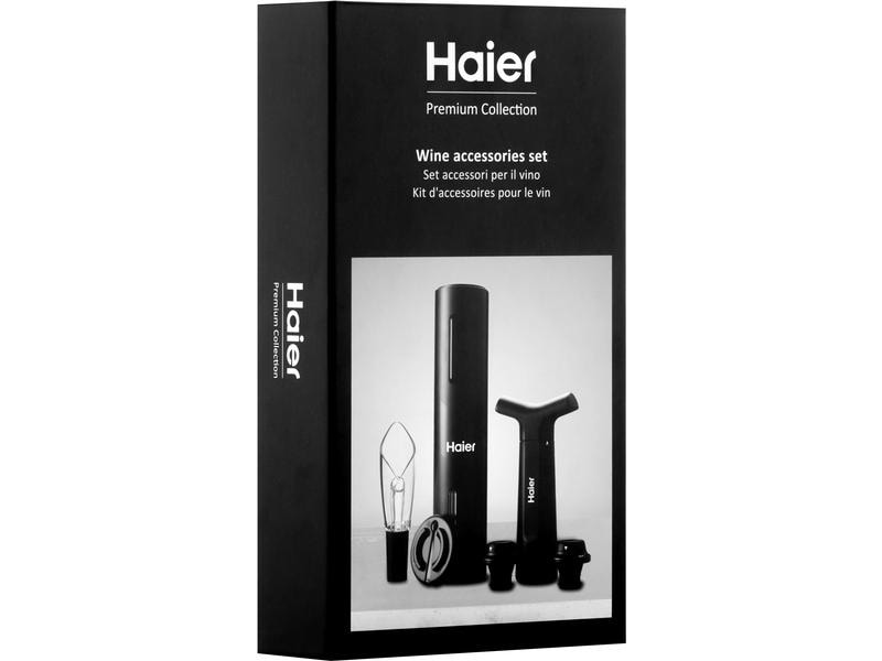 Haier Weinset HAWUKIT06 Schwarz Elektrisches Weinset mit USB