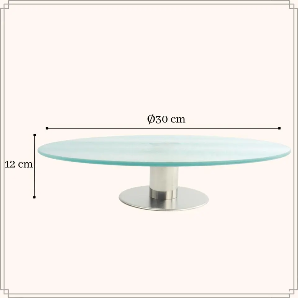 OTIX Taartplateau Luxe Glas Met Voet Draaibaar Taartschaal Taartbord Cake