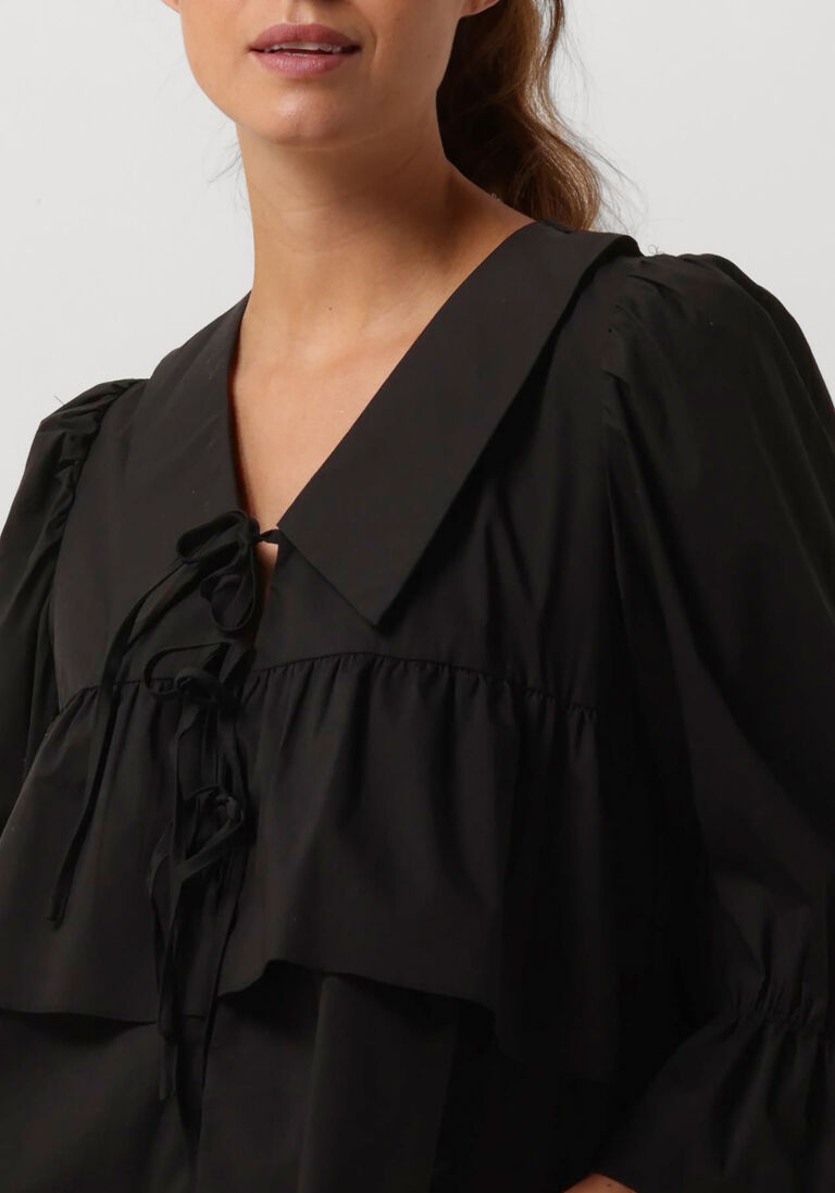 zwarte co'couture blouses co crisp collor blouse