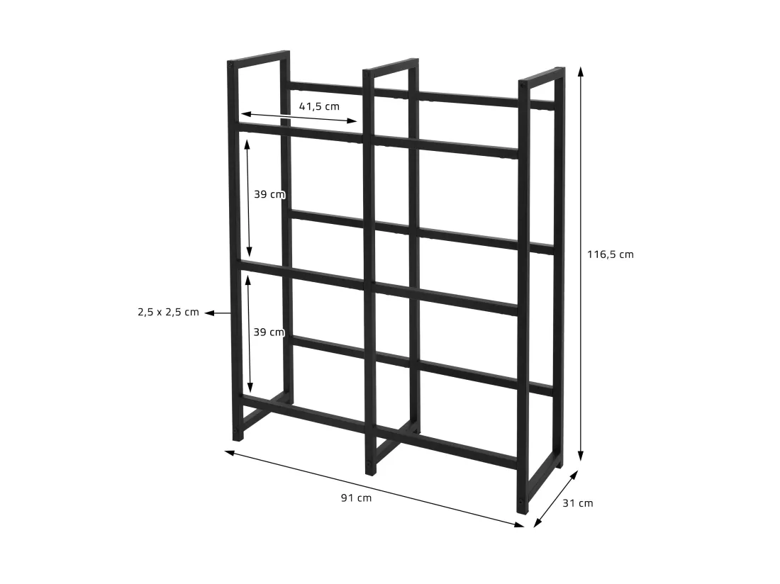 Étagère de rangement pour 6 caisses de boissons 91x31x116,5 cm acier anthracite
